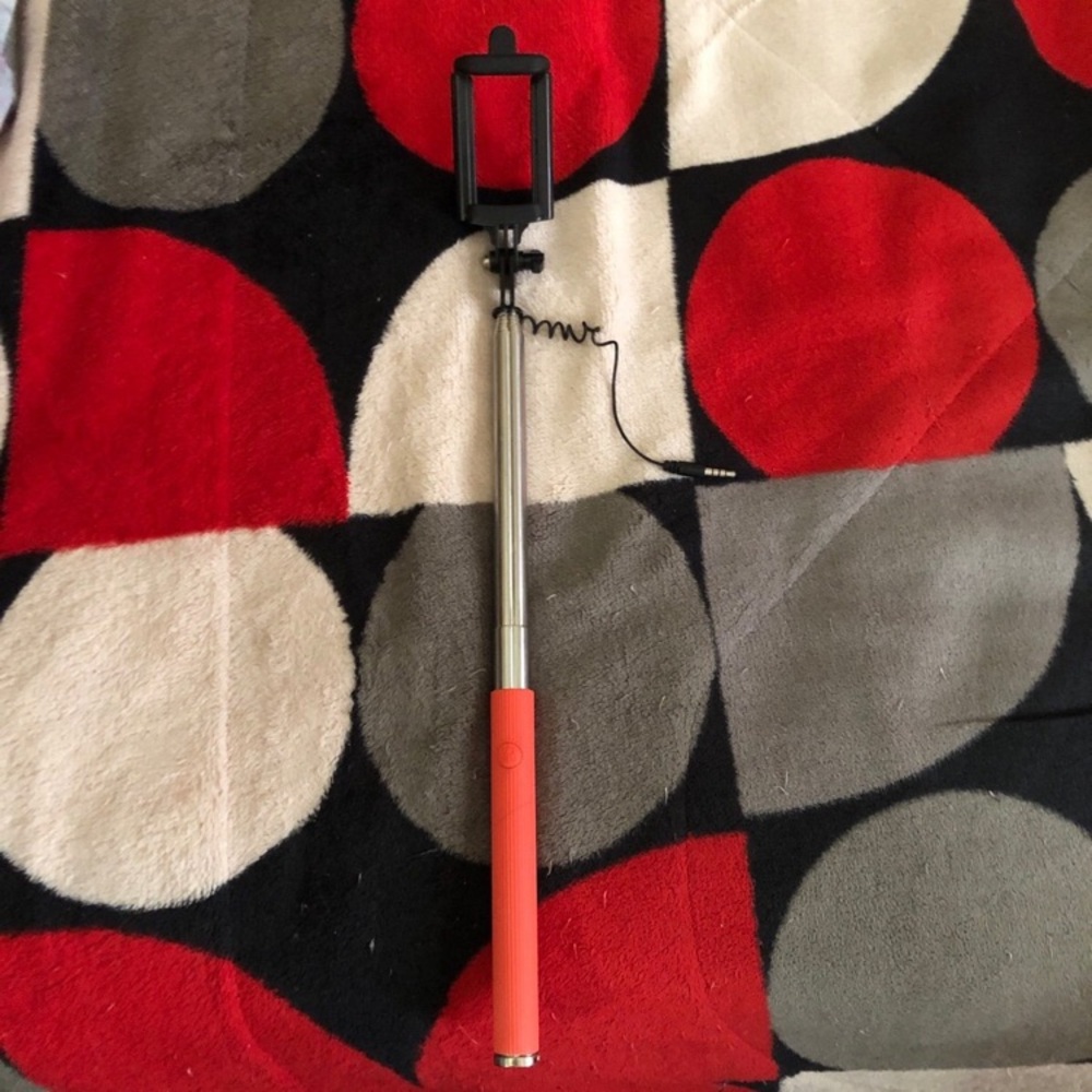 Orange Selfie Stick with Black Holder
